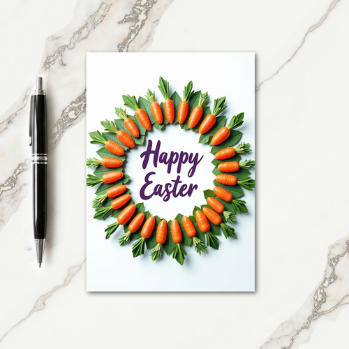 Happy Easter Vegetable Wreath Card