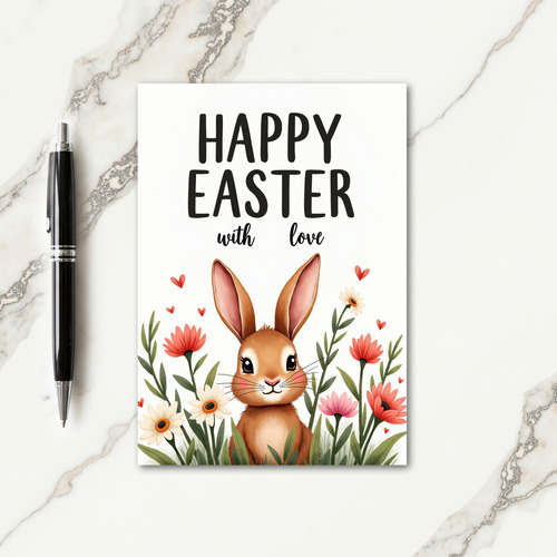 Happy Easter With Love Art Card