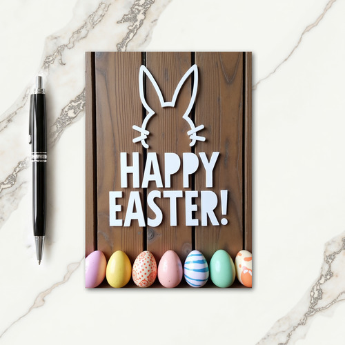 Happy Easter Wood Design Card