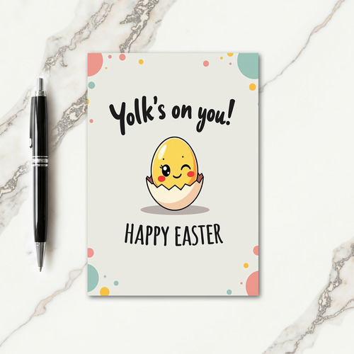 Happy Easter Yolk Joke Card