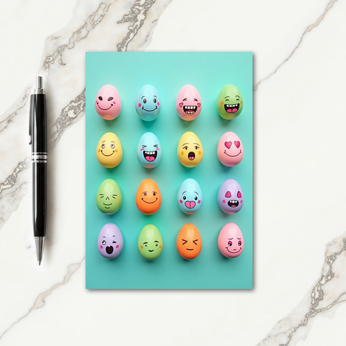 Happy Faces Pastel Egg Card