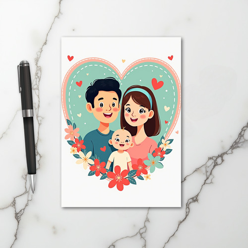 Happy Family New Baby Card