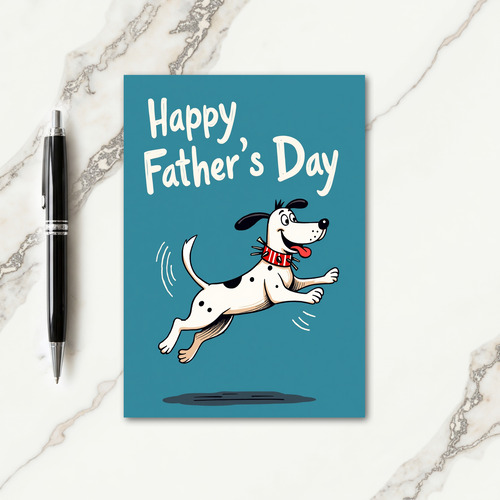 Happy Fathers Day Puppy Art Card