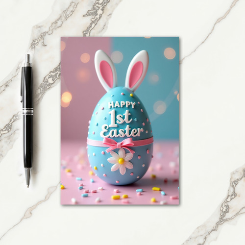 Happy First Easter Bunny Egg Card