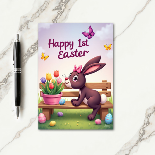 Happy First Easter Bunny Scene Card
