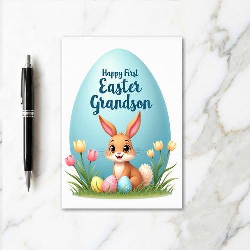 Happy First Easter Grandson Card