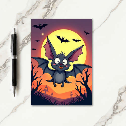 Happy Flying Bat Card
