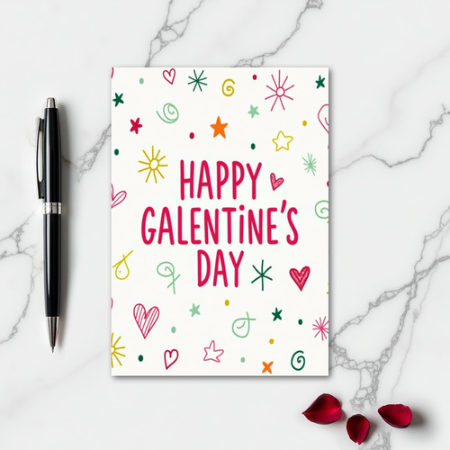 Happy Galentines Day Doodle Card