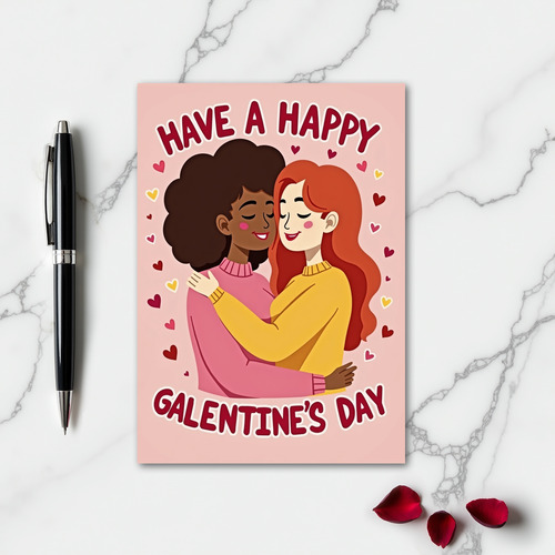 Happy Galentines Day Hearts Love Card