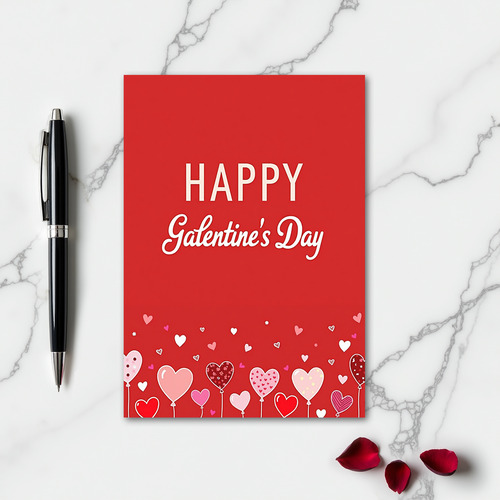 Happy Galentines Day Hearts Pattern Card