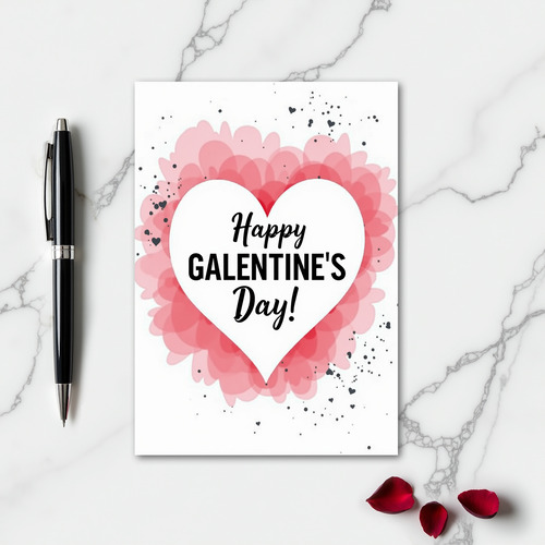 Happy Galentines Day Pink Hearts Card