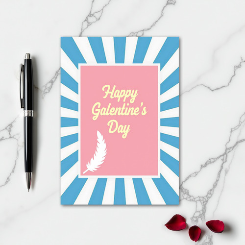 Happy Galentines Day Striped Card