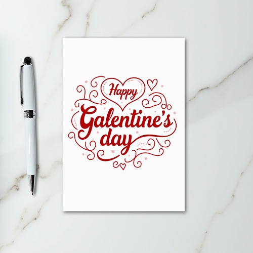 Happy Galentines Day Swirl Card