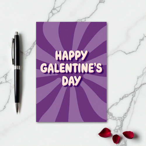 Happy Galentines Day Swirl Puffy Card