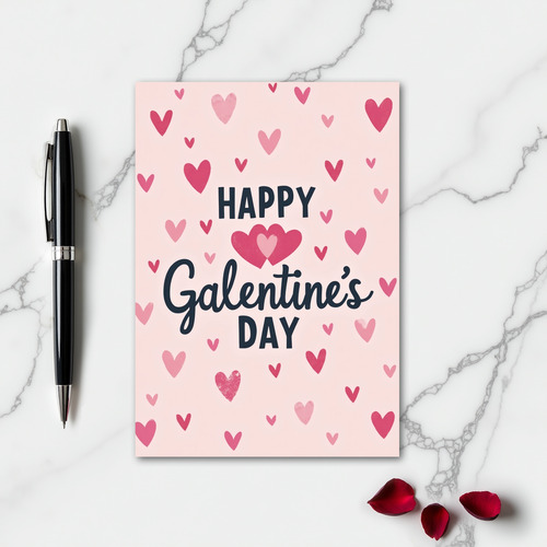 Happy Galentines Day Textured Heart Card