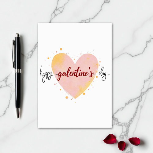 Happy Galentines Day Watercolor Card