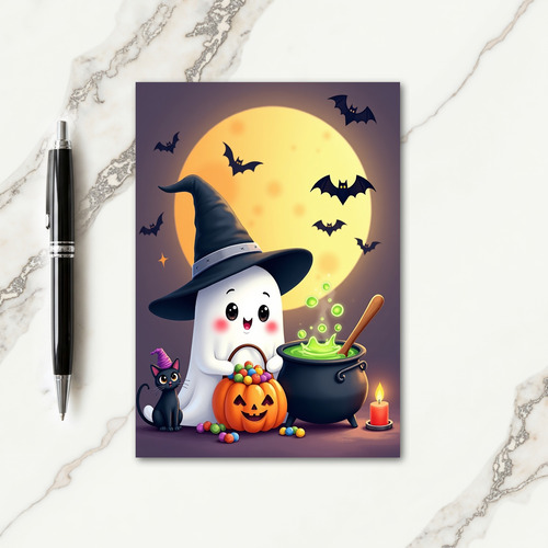 Happy Ghosts Halloween Treats Card
