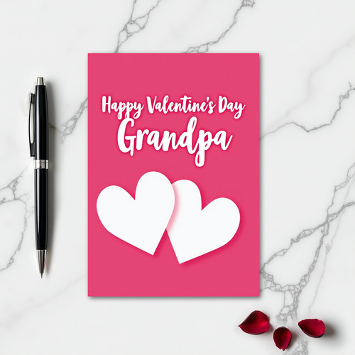 Happy Grandpa Hearts Valentine Card