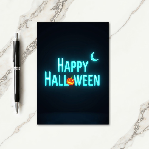 Happy Halloween Aqua Card thumbnail