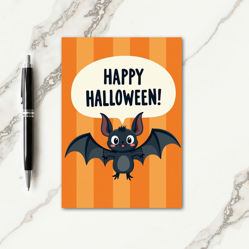 Happy Halloween Bat Card