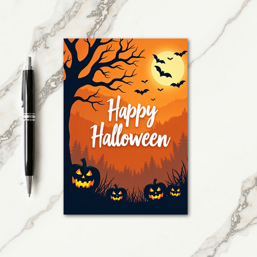 Happy Halloween Bat Flight Card