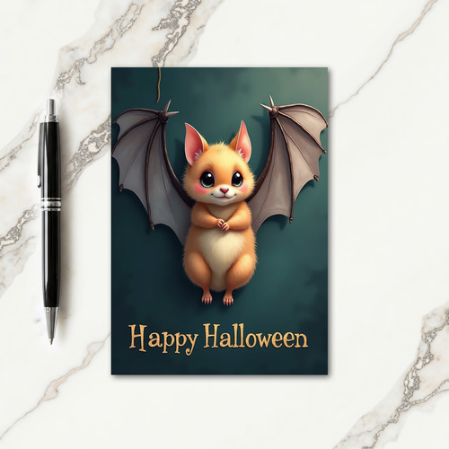 Happy Halloween Bat Friend Card