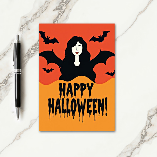 Happy Halloween Bat Queen Card thumbnail