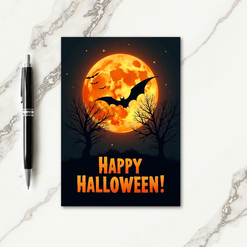 Happy Halloween Bats Card
