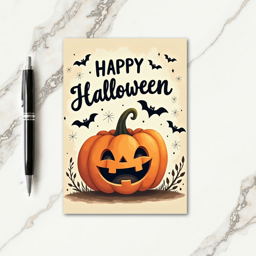 Happy Halloween Bats Flight Card