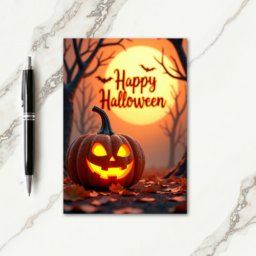 Happy Halloween Batty Evening Card