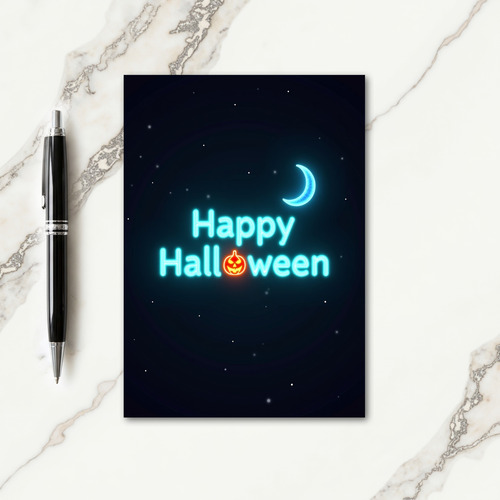 Happy Halloween Blue Moon Card
