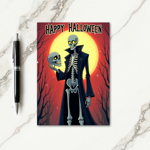 Happy Halloween Bony Host Card thumbnail
