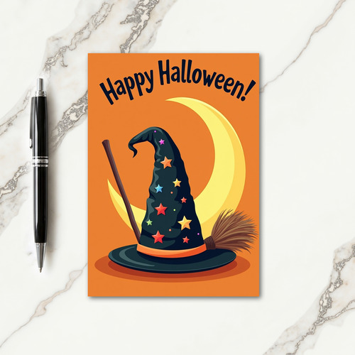 Happy Halloween Broom Card