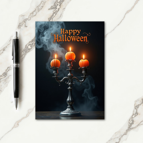 Happy Halloween Candelabra Card