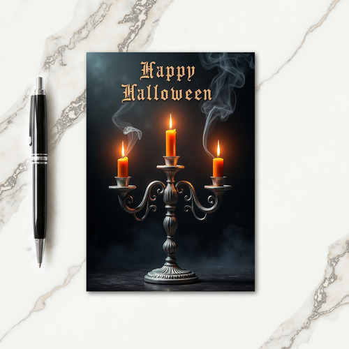 Happy Halloween Candle Glow Card