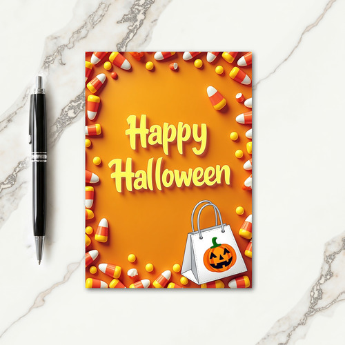 Happy Halloween Candy Border Card