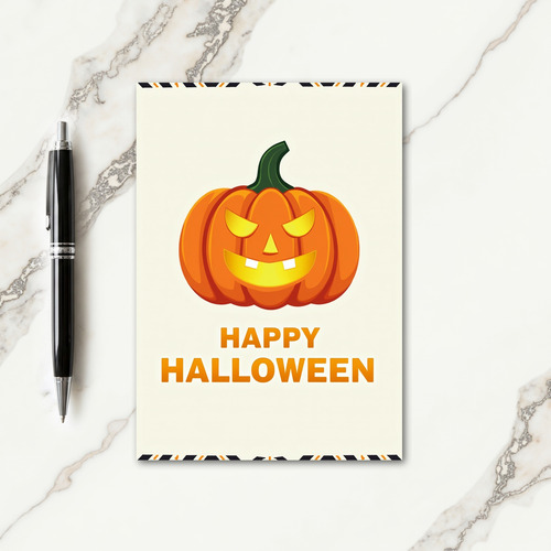 Happy Halloween Carved Pumpkin Card