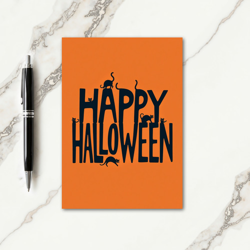 Happy Halloween Cats Card
