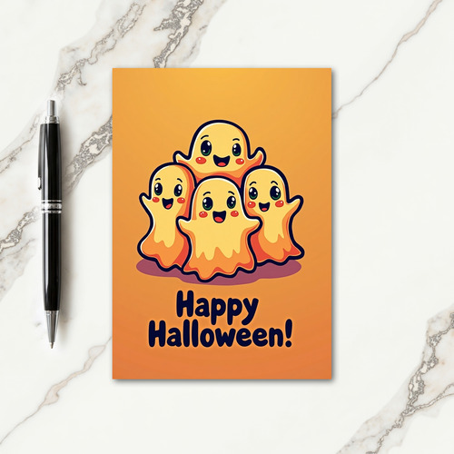 Happy Halloween Cheerful Apparitions Card