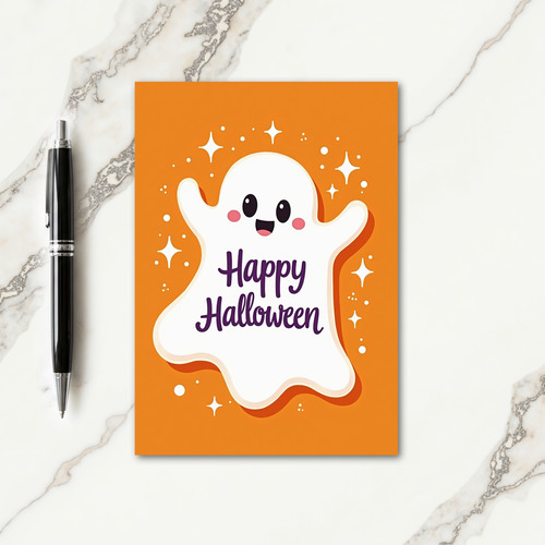Happy Halloween Cheerful Phantom Card