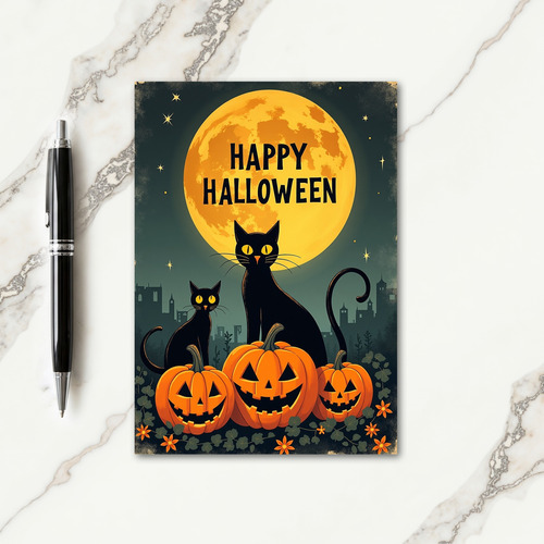 Happy Halloween Cityscape Card