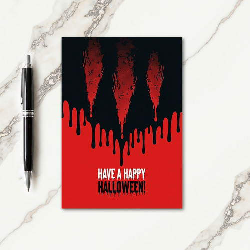 Happy Halloween Claw Marks Card