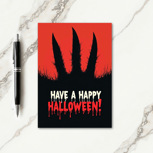 Happy Halloween Claws Card