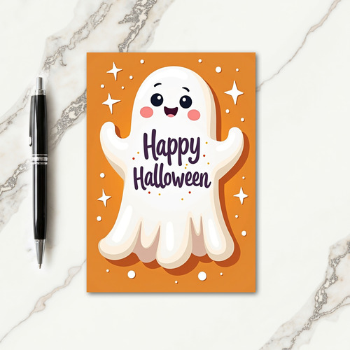 Happy Halloween Cute Apparition Card
