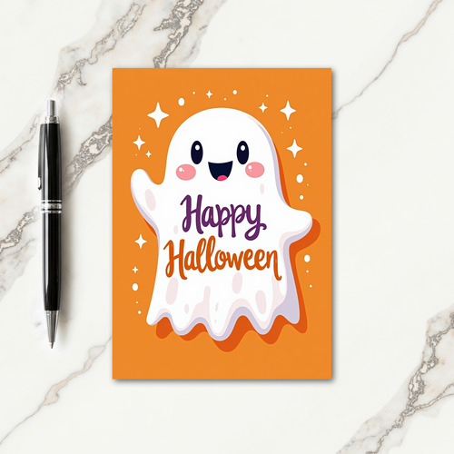 Happy Halloween Cute Ghost Card