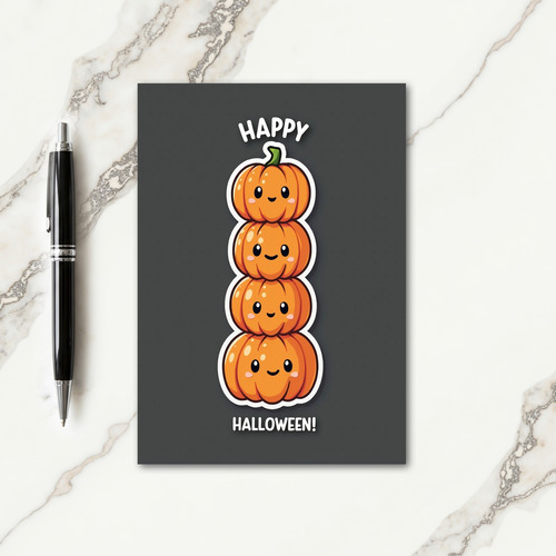 Happy Halloween Cute Pumpkins Card