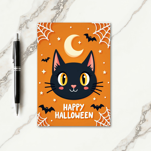 Happy Halloween Dark Cat Card