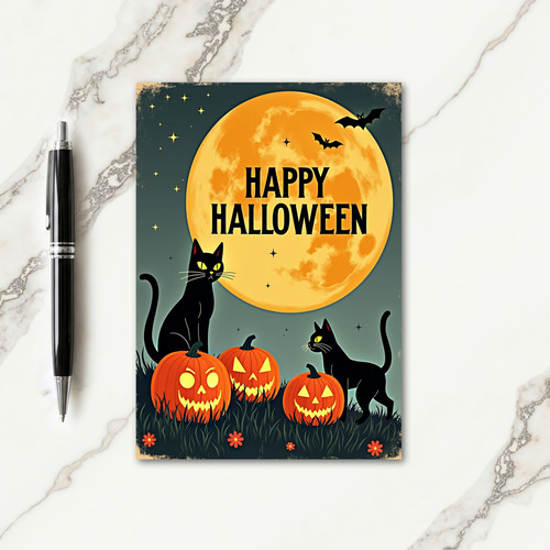 Happy Halloween Dark Creatures Card