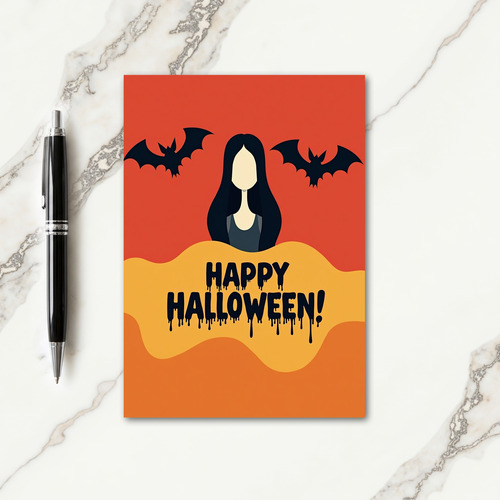 Happy Halloween Dark Haired Card