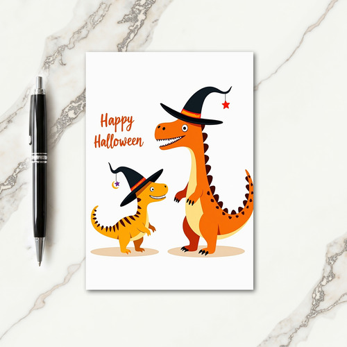 Happy Halloween Dinosaur Card